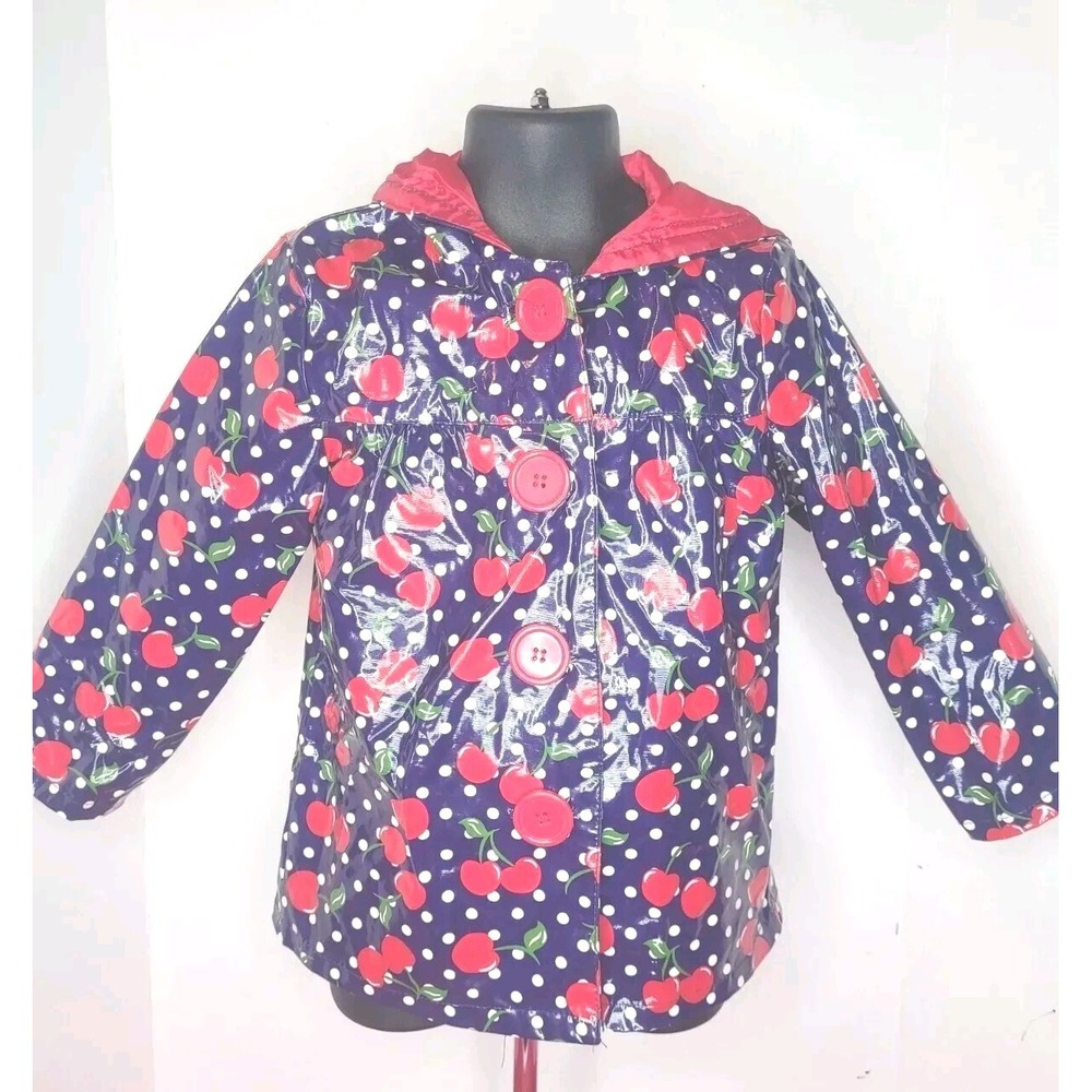 Girl's‎ Size 3T Pink Platinum Blue Cherry Red Raincoat Jacket Outerwear